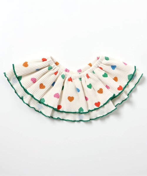 apres les cours（アプレレクール）の「ワッフルメロウフリルつけ衿（その他ベビー用品・キッズ・オレンジ/ミント/ブルー/アイボリー/ブラウン・90）」の2枚目の写真