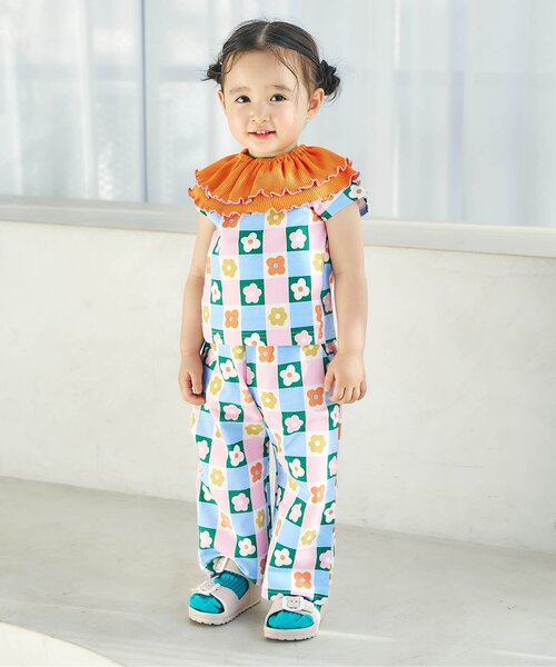 apres les cours（アプレレクール）の「ワッフルメロウフリルつけ衿（その他ベビー用品・キッズ・オレンジ/ミント/ブルー/アイボリー/ブラウン・90）」の10枚目の写真