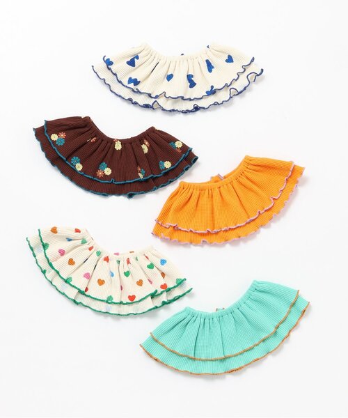 apres les cours（アプレレクール）の「ワッフルメロウフリルつけ衿（その他ベビー用品・キッズ・オレンジ/ミント/ブルー/アイボリー/ブラウン・90）」の15枚目の写真