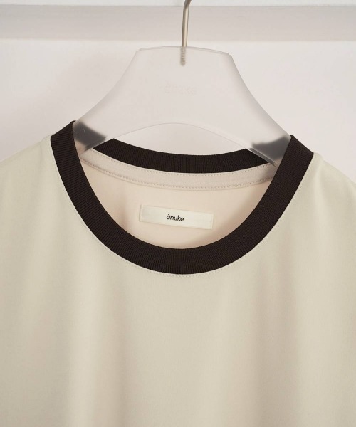 MIDWEST（ミッドウエスト）の「anuke Compact Ringer T-Shirts（Tシャツ/カットソー・レディース・ベージュ・FREE）」の2枚目の写真