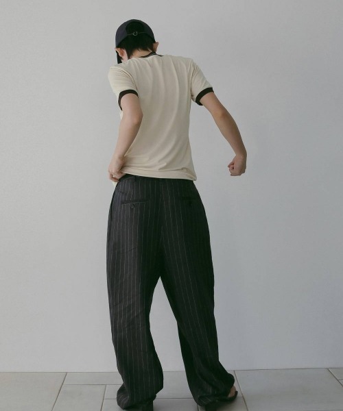 MIDWEST（ミッドウエスト）の「anuke Compact Ringer T-Shirts（Tシャツ/カットソー・レディース・ベージュ・FREE）」の5枚目の写真