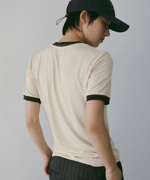 MIDWEST（ミッドウエスト）の「anuke Compact Ringer T-Shirts（Tシャツ/カットソー・レディース・ベージュ・FREE）」の7枚目の写真