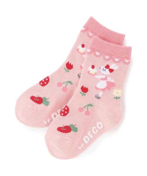 KP DECO（ケーピーデコ）の「mimiちゃん クルーソックス（ソックス/靴下・キッズ・ブルー/ピンク系その他・14cm/16cm/18cm/20cm/22cm）」の2枚目の写真