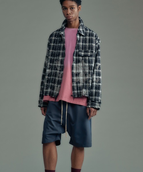 ADAM PATEK(アダムパテック)の「【ADAMPATEK/アダムパテック】ripple sarouel short pants リップルサルエルショートパンツ(その他パンツ・メンズ・ブラック/グレー・2/1)」の2枚目の写真