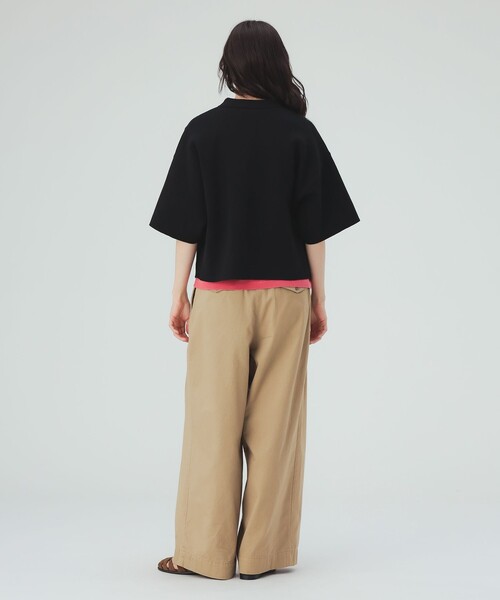 BEAMS HEART(ビームスハート)の「ニット ポロ ハーフスリーブ プルオーバー(ニット/セーター・レディース・ベージュ/ブラック/ブラウン・FREE)」の6枚目の写真