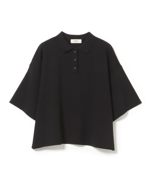 BEAMS HEART(ビームスハート)の「ニット ポロ ハーフスリーブ プルオーバー(ニット/セーター・レディース・ベージュ/ブラック/ブラウン・FREE)」の12枚目の写真
