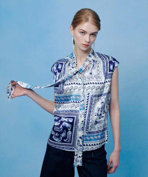 WEB 一部店舗限定【LOULOU WILLOUGHBY】ウエスタンスカーフプリント