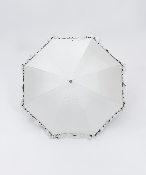 axes femme（アクシーズファム）の「フリル使い晴雨兼用ショート傘（長傘・レディース・ブラック/グレイッシュベージュ/キナリ・FREE）」の13枚目の写真