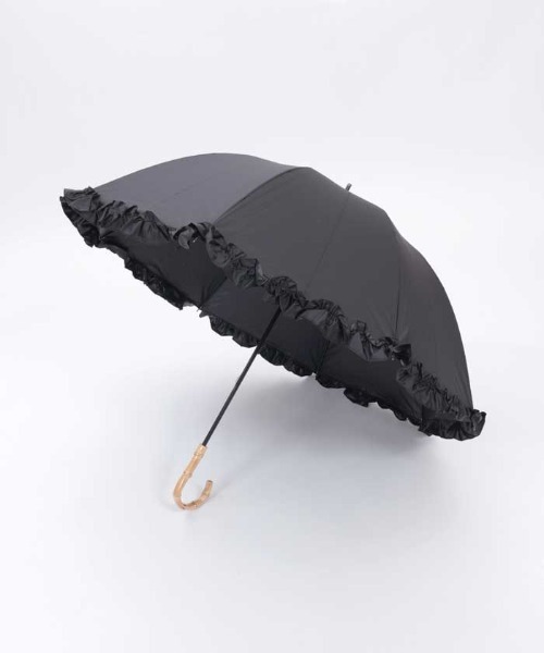 axes femme（アクシーズファム）の「フリル使い晴雨兼用ショート傘（長傘・レディース・ブラック/グレイッシュベージュ/キナリ・FREE）」の16枚目の写真