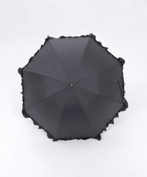 axes femme（アクシーズファム）の「フリル使い晴雨兼用ショート傘（長傘・レディース・ブラック/グレイッシュベージュ/キナリ・FREE）」の19枚目の写真