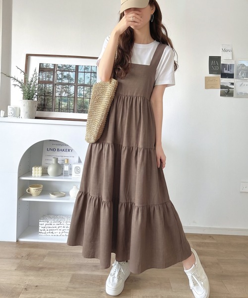 classicalelf（クラシカルエルフ）の「ふわっと華やか、後ろ姿まで美しく。バックリボンティアードワンピース（ワンピース・レディース・チャコール/モカ/ブラック・LARGE/MEDIUM/SMALL/X-LARGE）」の22枚目の写真
