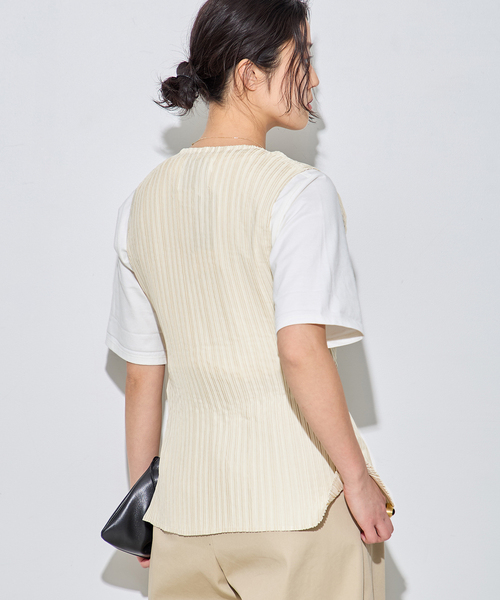 Gongdid Design(ゴンディッドデザイン)の「【Gongdid Design】 Carry Over_Denim_Vest:ベスト(ベスト・レディース・アイボリー/ブラック・FREE)」の12枚目の写真