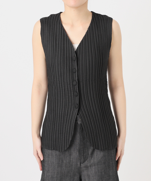 Gongdid Design(ゴンディッドデザイン)の「【Gongdid Design】 Carry Over_Denim_Vest:ベスト(ベスト・レディース・アイボリー/ブラック・FREE)」の13枚目の写真