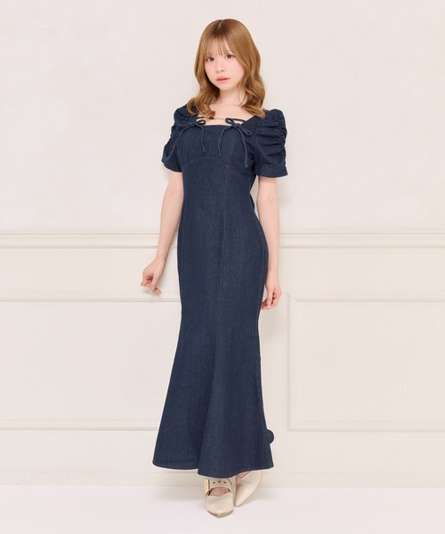 apres jour(アプレジュール)の「フロントチャームデニムマーメイドワンピース(ワンピース・レディース・ブラック系その他/ネイビー・MEDIUM/X-LARGE/SMALL)」の16枚目の写真