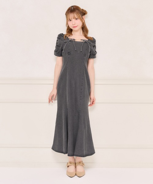 apres jour(アプレジュール)の「フロントチャームデニムマーメイドワンピース(ワンピース・レディース・ブラック系その他/ネイビー・MEDIUM/X-LARGE/SMALL)」の12枚目の写真