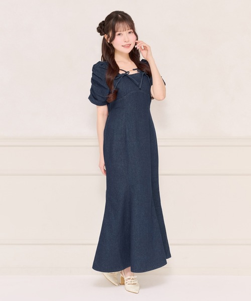 apres jour(アプレジュール)の「フロントチャームデニムマーメイドワンピース(ワンピース・レディース・ブラック系その他/ネイビー・MEDIUM/X-LARGE/SMALL)」の10枚目の写真