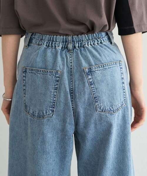 YECCA VECCA（イェッカヴェッカ）の「【尾崎紗代子さん着用】綿麻バギーデニムパンツ（デニムパンツ・レディース・インディゴブルー/ライトインディゴブルー・M/S）」の8枚目の写真