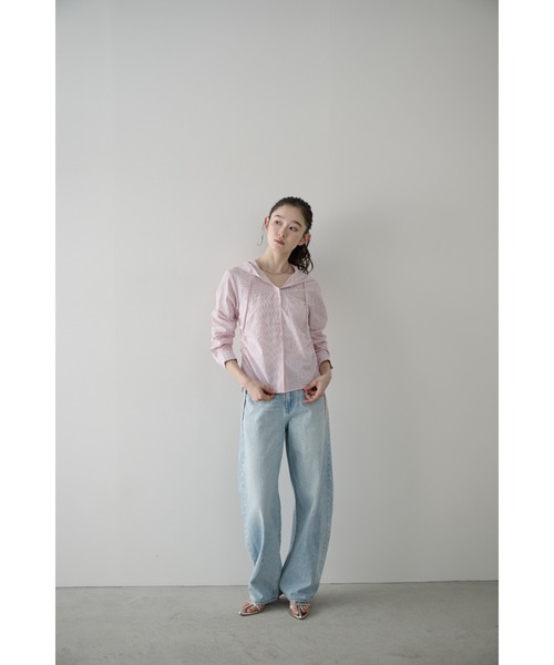 P.V.T(ピーブイティー)の「サイドドロストフーディーシャツ(シャツ/ブラウス・レディース・ブルー/Yellow/PINK・M)」の8枚目の写真