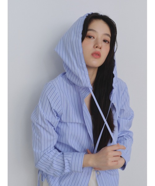 P.V.T(ピーブイティー)の「サイドドロストフーディーシャツ(シャツ/ブラウス・レディース・ブルー/Yellow/PINK・M)」の13枚目の写真