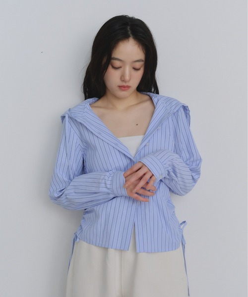 P.V.T(ピーブイティー)の「サイドドロストフーディーシャツ(シャツ/ブラウス・レディース・ブルー/Yellow/PINK・M)」の14枚目の写真