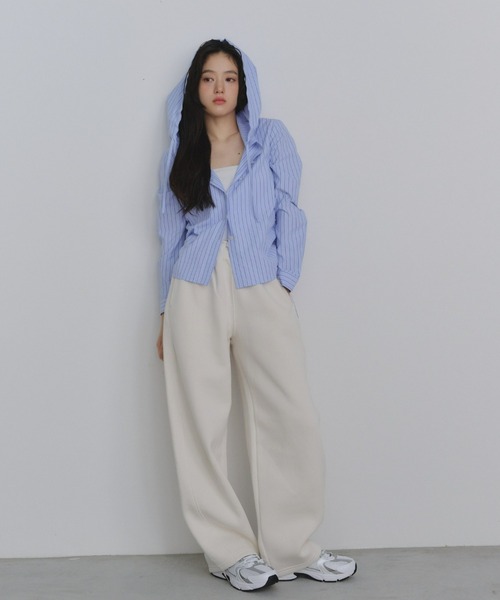 P.V.T(ピーブイティー)の「サイドドロストフーディーシャツ(シャツ/ブラウス・レディース・ブルー/Yellow/PINK・M)」の15枚目の写真