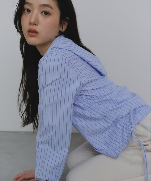 P.V.T(ピーブイティー)の「サイドドロストフーディーシャツ(シャツ/ブラウス・レディース・ブルー/Yellow/PINK・M)」の12枚目の写真