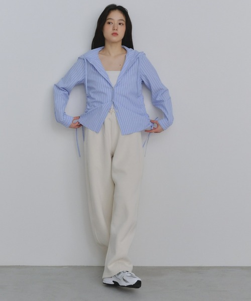 P.V.T(ピーブイティー)の「サイドドロストフーディーシャツ(シャツ/ブラウス・レディース・ブルー/Yellow/PINK・M)」の20枚目の写真