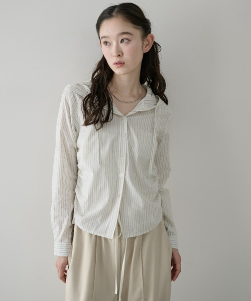 P.V.T(ピーブイティー)の「サイドドロストフーディーシャツ(シャツ/ブラウス・レディース・ブルー/Yellow/PINK・M)」の22枚目の写真
