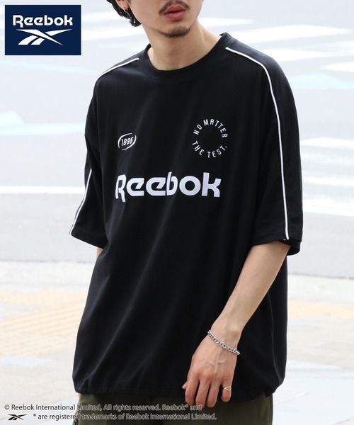 Reebok(リーボック)の「【Reebok/リーボック】ワッペン刺繍 ドローコード ゲームTシャツ(Tシャツ/カットソー・メンズ・ホワイト/チャコールグレー/グレイッシュベージュ/ブラック・LL/M/L)」の5枚目の写真