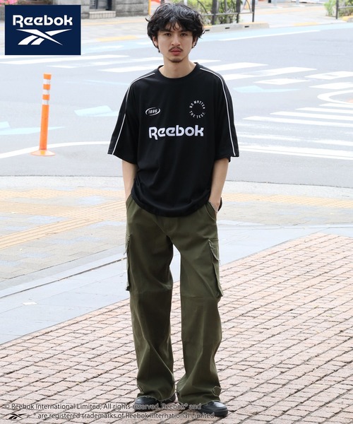 Reebok(リーボック)の「【Reebok/リーボック】ワッペン刺繍 ドローコード ゲームTシャツ(Tシャツ/カットソー・メンズ・ホワイト/チャコールグレー/グレイッシュベージュ/ブラック・LL/M/L)」の6枚目の写真