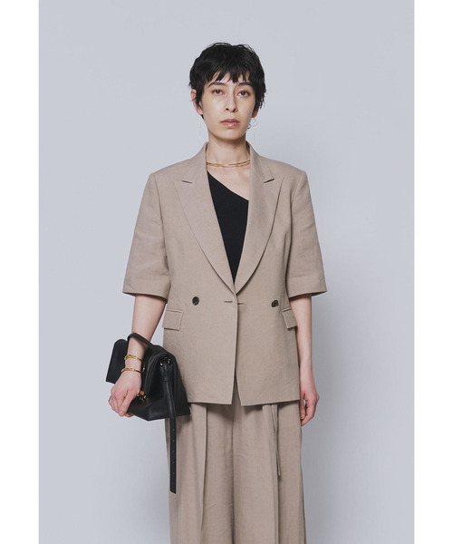 1er Arrondissement(プルミエアロンディスモン)の「リネンビスコースジャケット(その他アウター・レディース・ブラック系その他3/イエロー系その他5・38/36)」の2枚目の写真