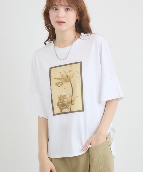 KATHARINE ROSS(キャサリンロス)の「【KATHARINE ROSS】スケルトンフラワーTシャツ(Tシャツ/カットソー・レディース・ブラウン/ホワイト・FREE)」の5枚目の写真