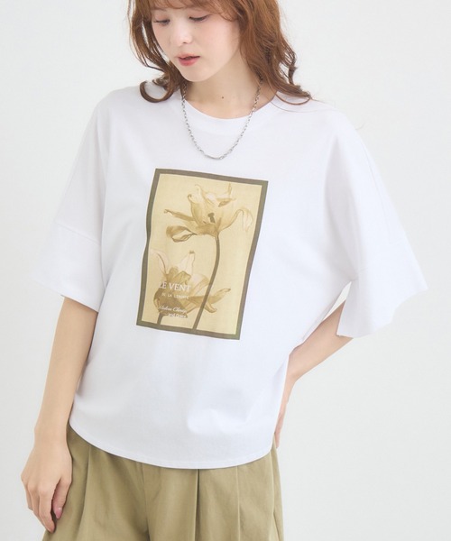 KATHARINE ROSS(キャサリンロス)の「【KATHARINE ROSS】スケルトンフラワーTシャツ(Tシャツ/カットソー・レディース・ブラウン/ホワイト・FREE)」の7枚目の写真