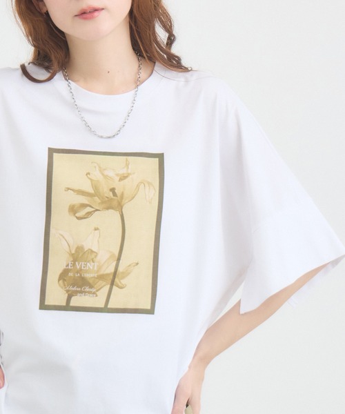 KATHARINE ROSS(キャサリンロス)の「【KATHARINE ROSS】スケルトンフラワーTシャツ(Tシャツ/カットソー・レディース・ブラウン/ホワイト・FREE)」の8枚目の写真