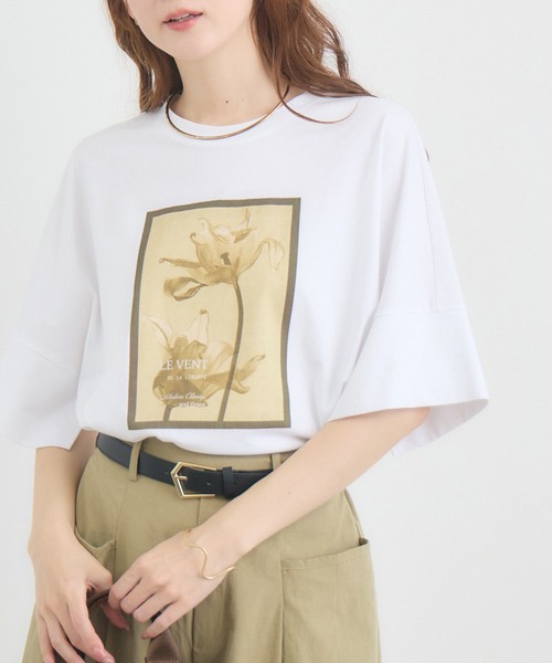 KATHARINE ROSS(キャサリンロス)の「【KATHARINE ROSS】スケルトンフラワーTシャツ(Tシャツ/カットソー・レディース・ブラウン/ホワイト・FREE)」の3枚目の写真
