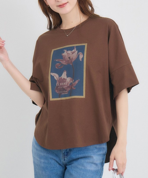 KATHARINE ROSS(キャサリンロス)の「【KATHARINE ROSS】スケルトンフラワーTシャツ(Tシャツ/カットソー・レディース・ブラウン/ホワイト・FREE)」の17枚目の写真