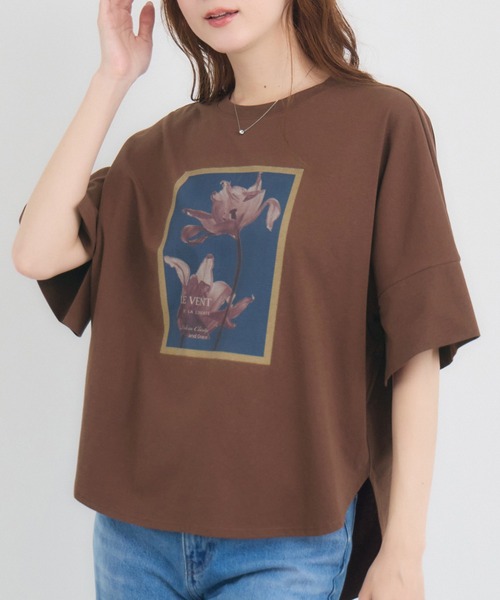 KATHARINE ROSS(キャサリンロス)の「【KATHARINE ROSS】スケルトンフラワーTシャツ(Tシャツ/カットソー・レディース・ブラウン/ホワイト・FREE)」の18枚目の写真