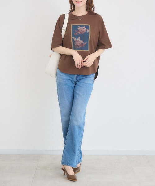 KATHARINE ROSS(キャサリンロス)の「【KATHARINE ROSS】スケルトンフラワーTシャツ(Tシャツ/カットソー・レディース・ブラウン/ホワイト・FREE)」の22枚目の写真