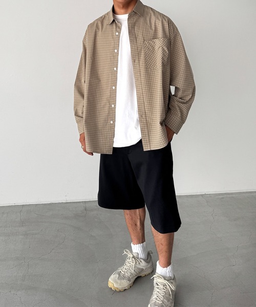 CANAL JEAN(キャナルジーン)の「choice_cnl チェックオーバーシャツ(シャツ/ブラウス・レディース・アイボリー/カーキ・ONE SIZE)」の1枚目の写真