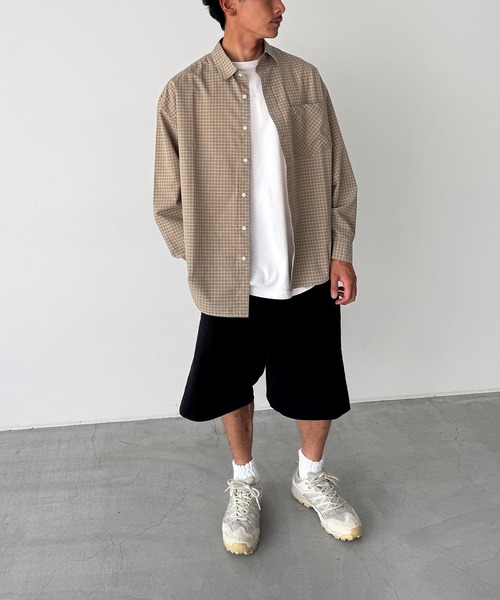 CANAL JEAN(キャナルジーン)の「choice_cnl チェックオーバーシャツ(シャツ/ブラウス・レディース・アイボリー/カーキ・ONE SIZE)」の9枚目の写真