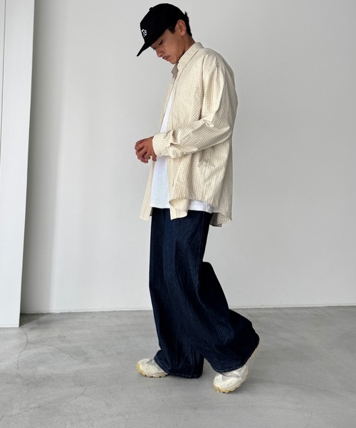 CANAL JEAN(キャナルジーン)の「choice_cnl チェックオーバーシャツ(シャツ/ブラウス・レディース・アイボリー/カーキ・ONE SIZE)」の10枚目の写真