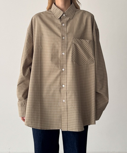 CANAL JEAN(キャナルジーン)の「choice_cnl チェックオーバーシャツ(シャツ/ブラウス・レディース・アイボリー/カーキ・ONE SIZE)」の11枚目の写真