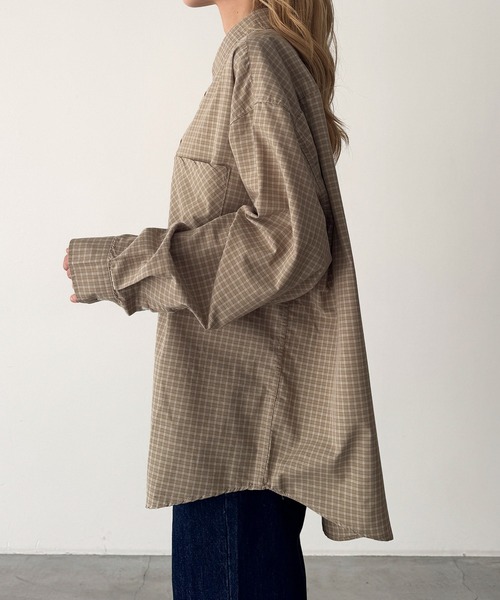 CANAL JEAN(キャナルジーン)の「choice_cnl チェックオーバーシャツ(シャツ/ブラウス・レディース・アイボリー/カーキ・ONE SIZE)」の12枚目の写真