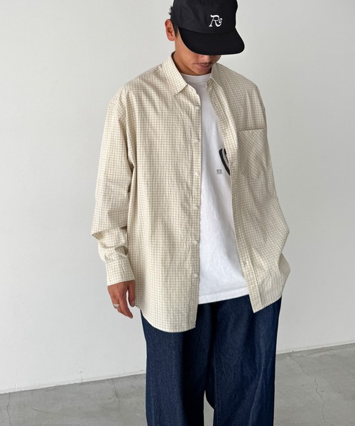 CANAL JEAN(キャナルジーン)の「choice_cnl チェックオーバーシャツ(シャツ/ブラウス・レディース・アイボリー/カーキ・ONE SIZE)」の17枚目の写真
