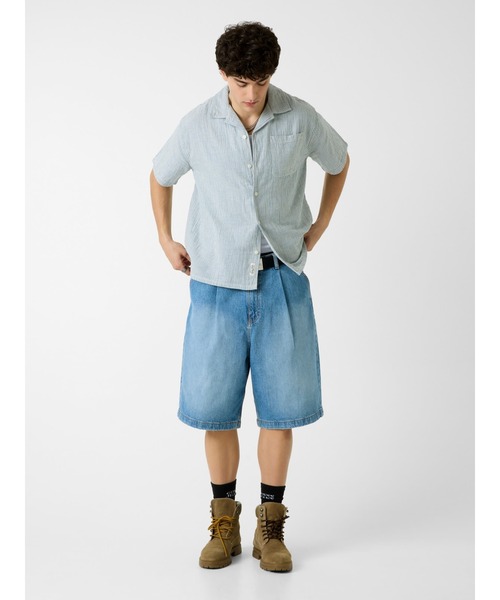 GUESS JEANS(ゲスジーンズ)の「GUESS JEANS Boxy Camp Shirt シャツ(シャツ/ブラウス・メンズ・カーキ/ライトブルー・MEDIUM/LARGE/SMALL/X-LARGE/XX-LARGE)」の13枚目の写真