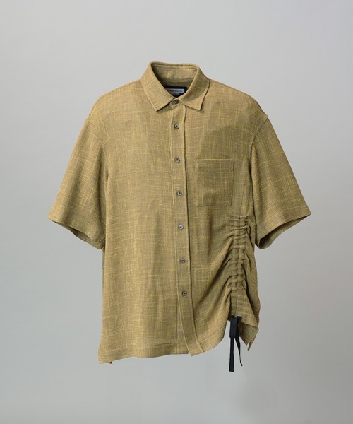 MAISON SPECIAL(メゾンスペシャル)の「《UNISEX》Dry KARAMI Mesh Prime-Over Asymmetric Shirred Shirt/ドライカラミメッシュプライムオーバーアシンメトリーシャーリングシャツ【MAISON SPECIAL/メゾンスペシャル】(シャツ/ブラウス・メンズ・ブラック/ブラウン・0/1/2)」の13枚目の写真