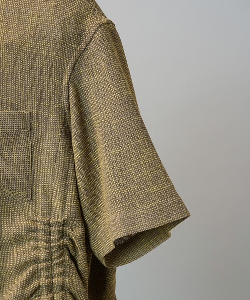 MAISON SPECIAL(メゾンスペシャル)の「《UNISEX》Dry KARAMI Mesh Prime-Over Asymmetric Shirred Shirt/ドライカラミメッシュプライムオーバーアシンメトリーシャーリングシャツ【MAISON SPECIAL/メゾンスペシャル】(シャツ/ブラウス・メンズ・ブラック/ブラウン・0/1/2)」の17枚目の写真