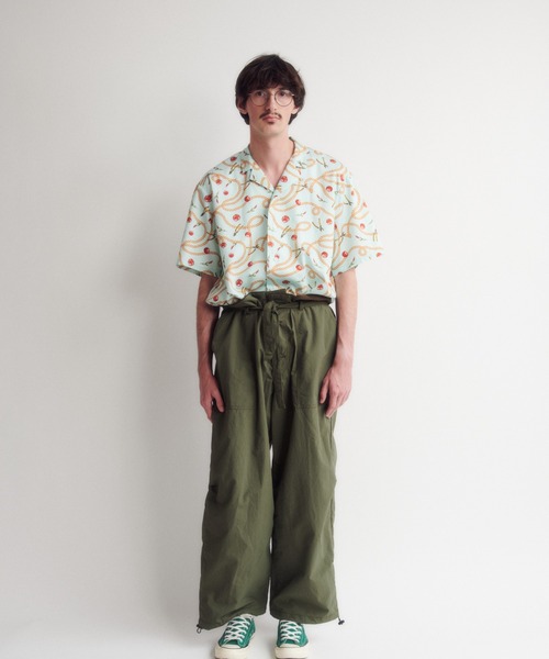 DIGAWEL（ディガウェル）の「Open-collar S/S shirt (apple&chain)（シャツ/ブラウス・メンズ・ミント/ブルー・2）」の3枚目の写真