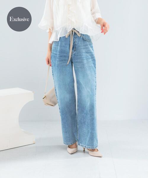 URBAN RESEARCH ROSSO WOMEN(アーバンリサーチ ロッソ)の「『別注』Lee×ROSSO STRING DENIM PANTS(デニムパンツ・レディース・ライトインディゴブルー/インディゴブルー・MEDIUM/SMALL/X-SMALL)」の2枚目の写真