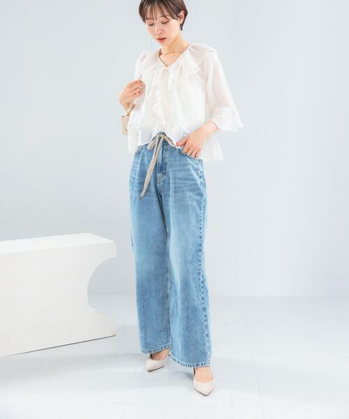 URBAN RESEARCH ROSSO WOMEN(アーバンリサーチ ロッソ)の「『別注』Lee×ROSSO STRING DENIM PANTS(デニムパンツ・レディース・ライトインディゴブルー/インディゴブルー・MEDIUM/SMALL/X-SMALL)」の14枚目の写真